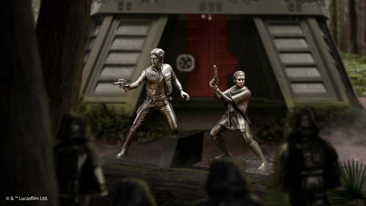 NEW! Han Solo & Leia Organa Figurines